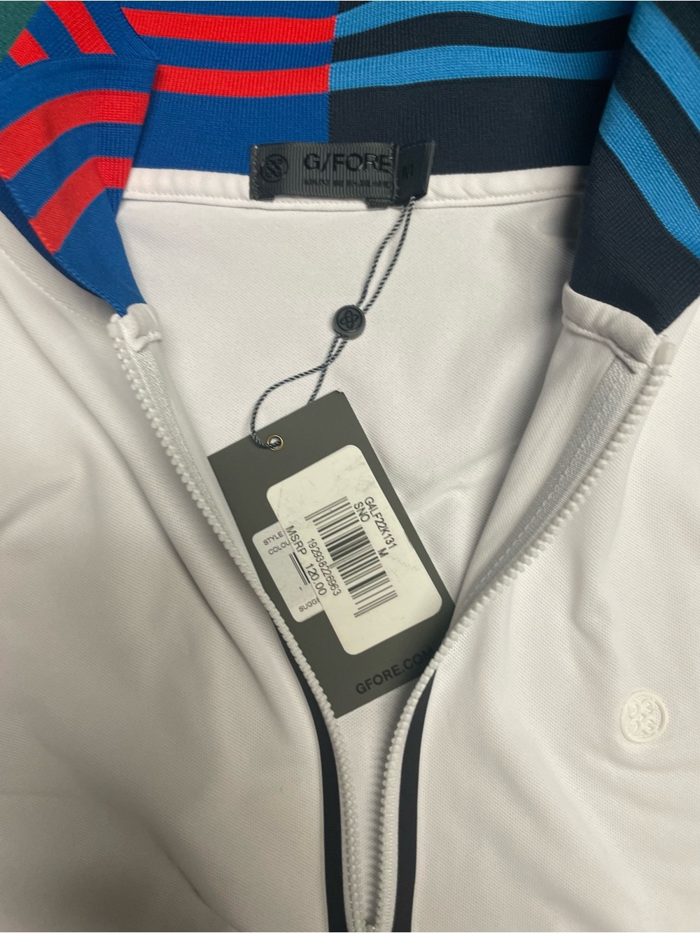 G/Fore White Short-Sleeve Zip Polo Women’s M NWT - Picture 5 of 7